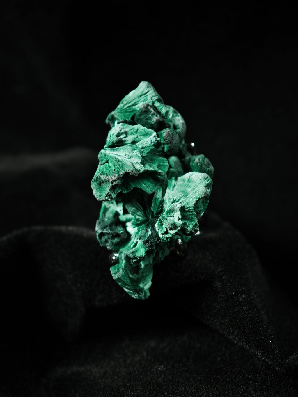 Malachite Adjustable Ring - Natural Mineral - Solo Collection - 001