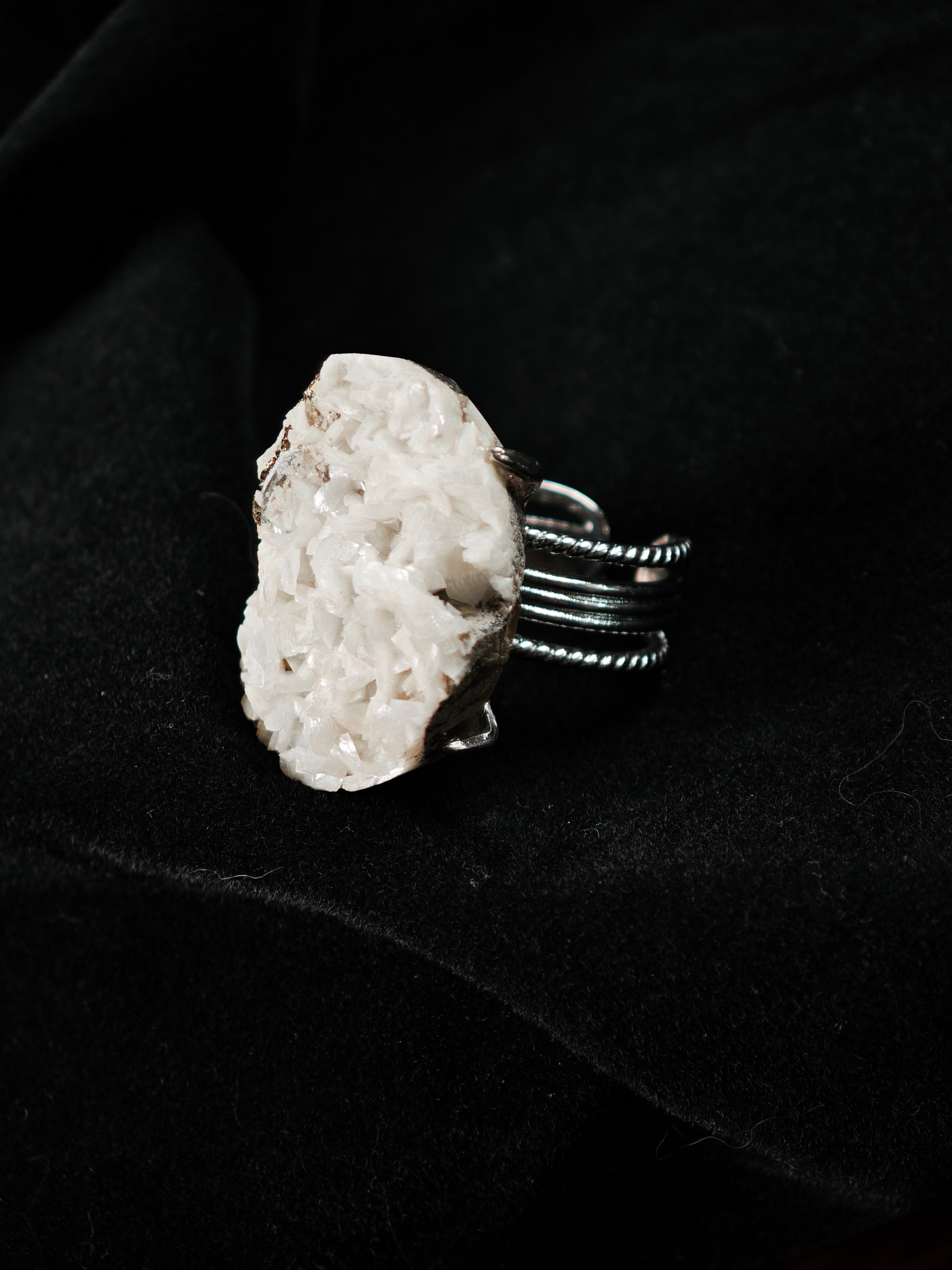 Dolomite Adjustable Ring - Natural Mineral - Solo Collection -002