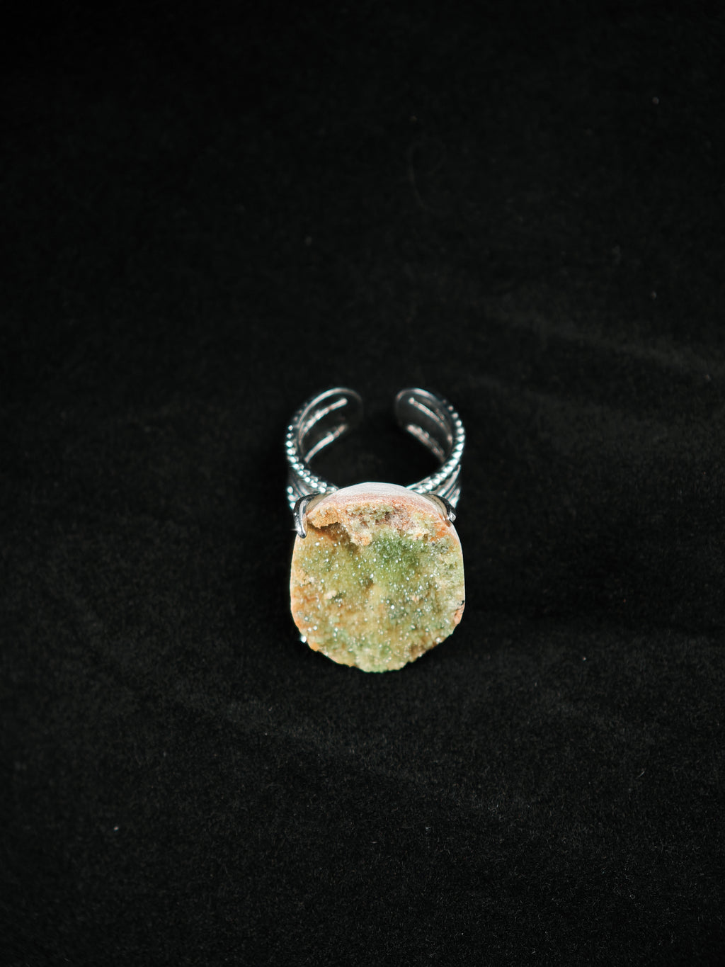 Pyromorphite Adjustable Ring - Natural Mineral - Solo Collection -003