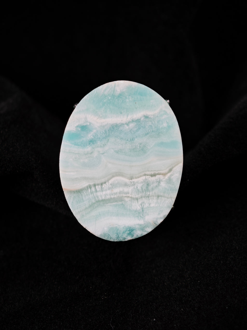 Larimar Adjustable Ring - Natural Mineral - Solo Collection -007