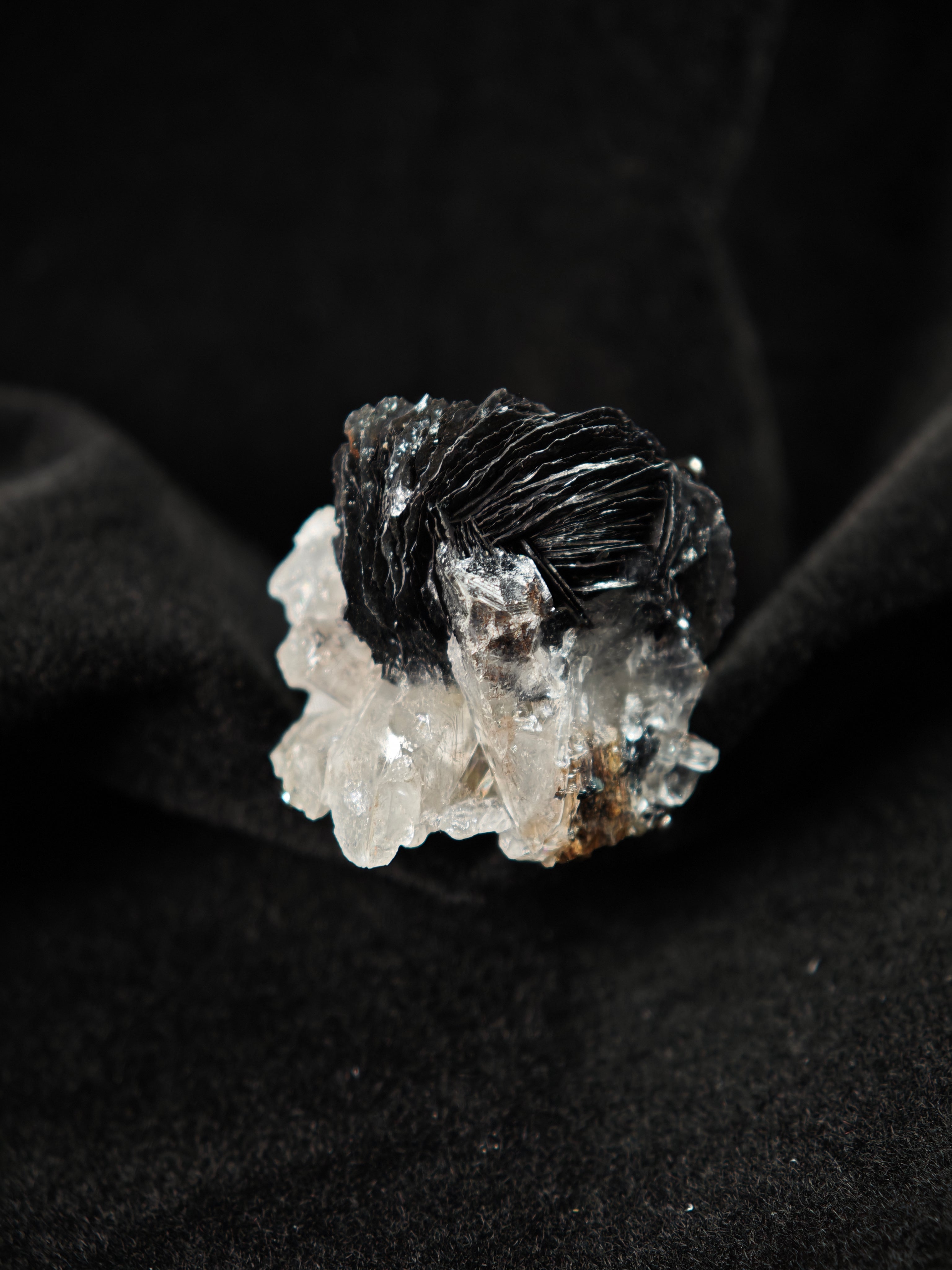 Specular&Crystal Adjustable Ring - Natural Mineral - Solo Collection -009