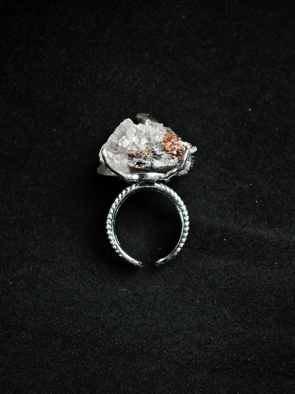 Specular&Crystal Adjustable Ring - Natural Mineral - Solo Collection -009