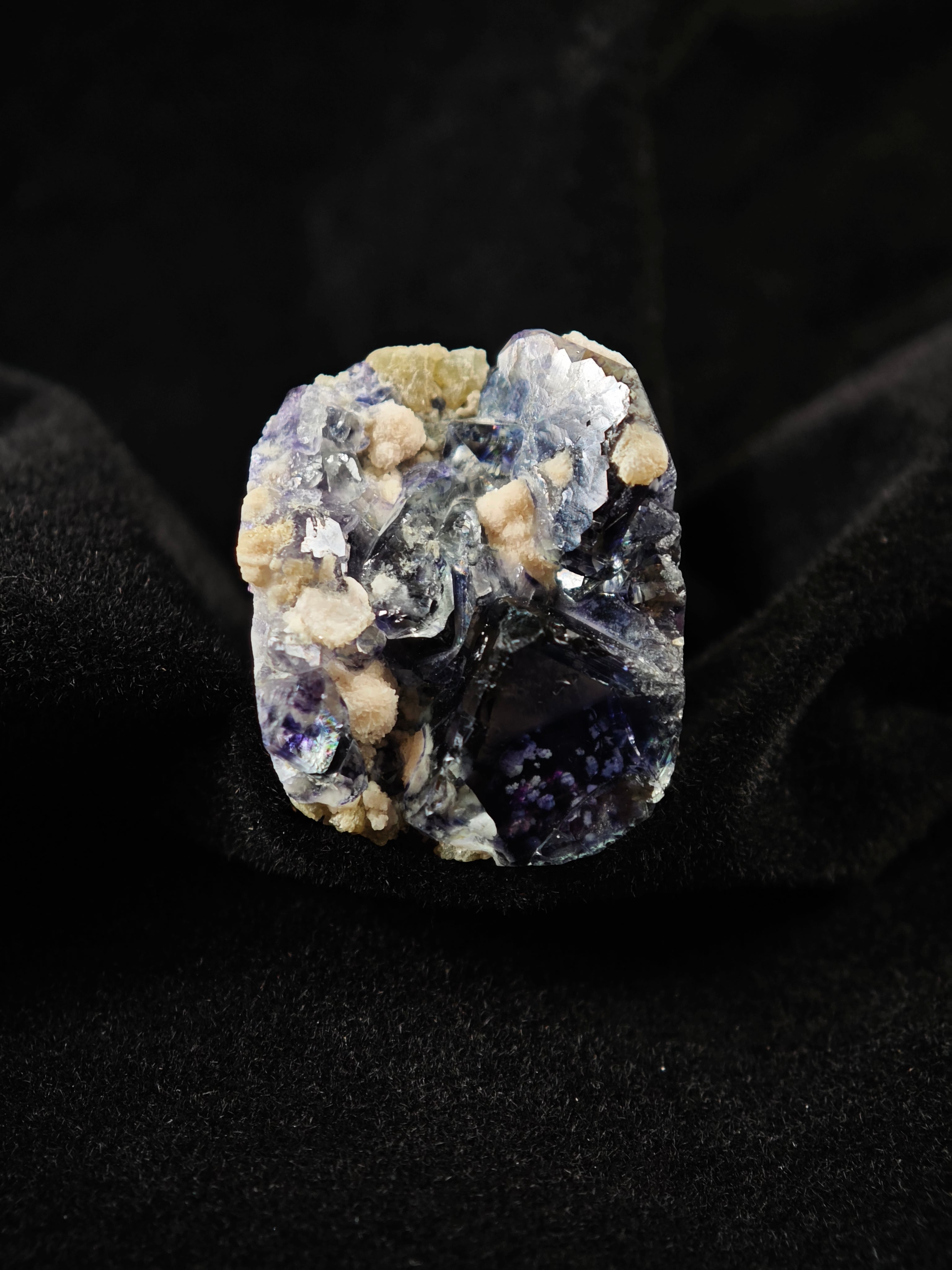 Phantom Fluorite Adjustable Ring - Natural Mineral - Solo Collection -012