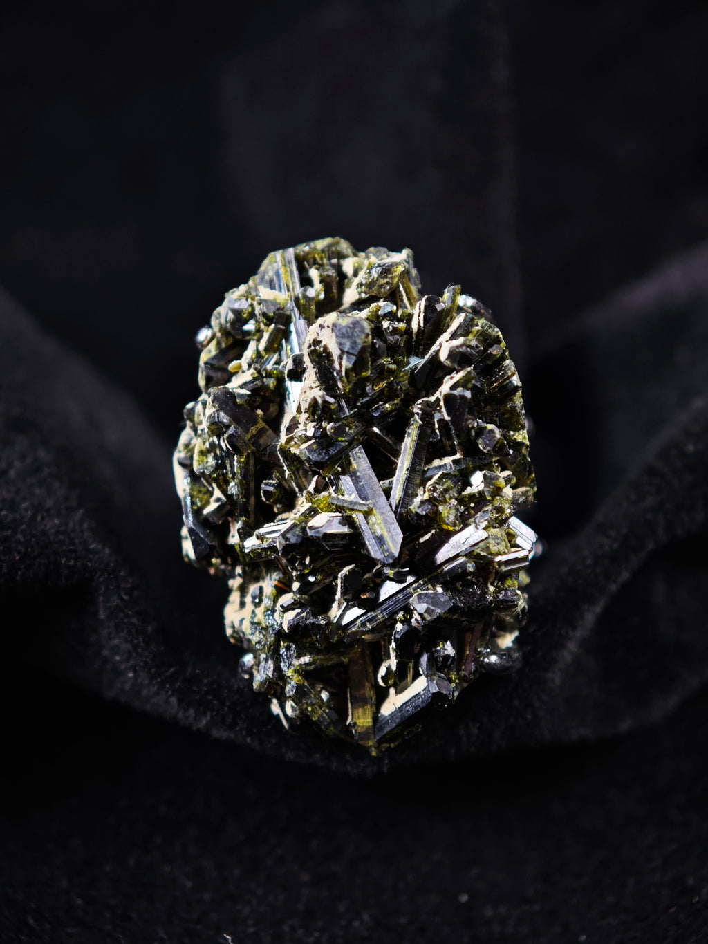 Green Tourmaline Adjustable Ring - Natural Mineral - Solo Collection -013