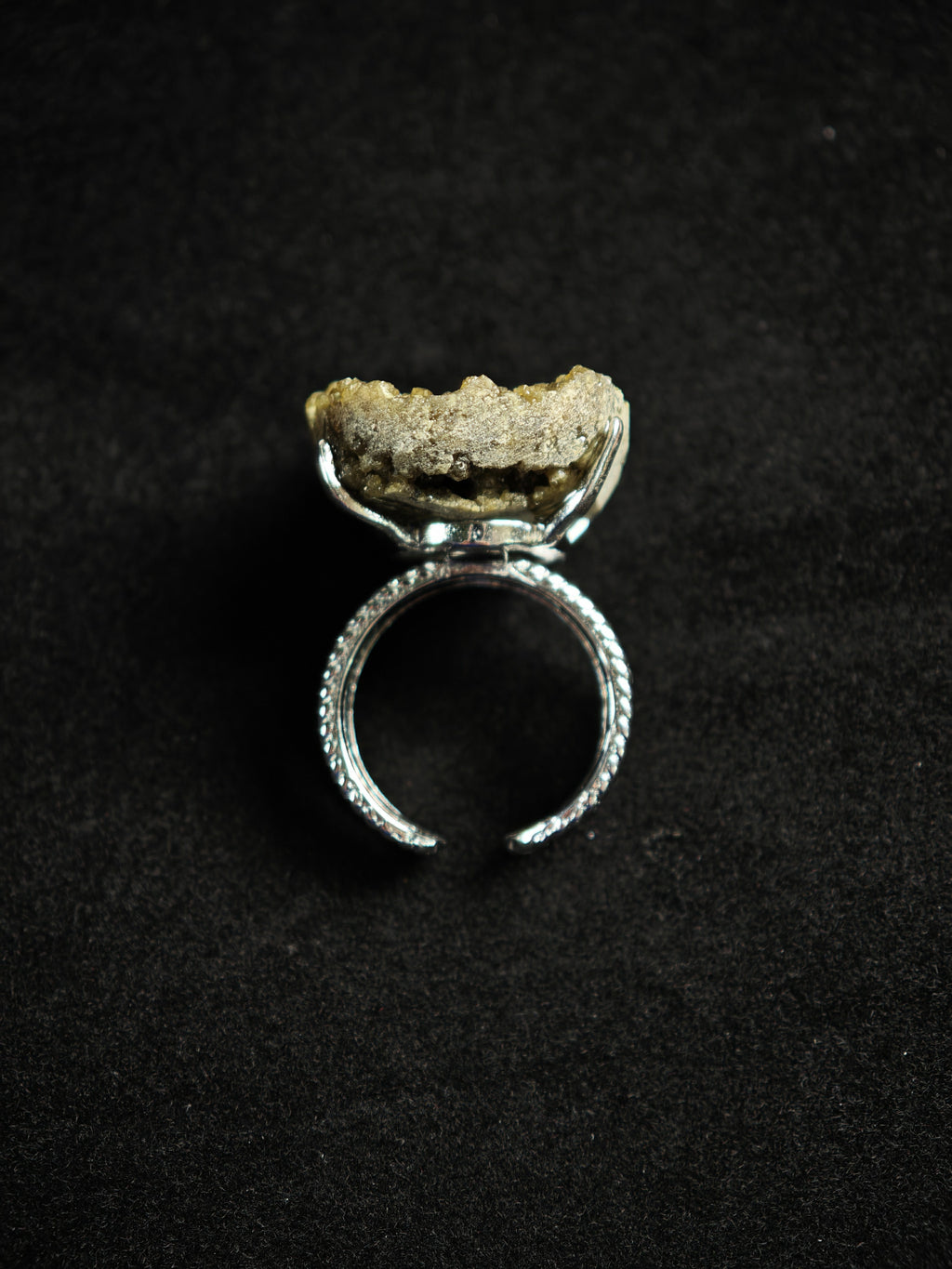 Andradite Adjustable Ring - Natural Mineral - Solo Collection -023