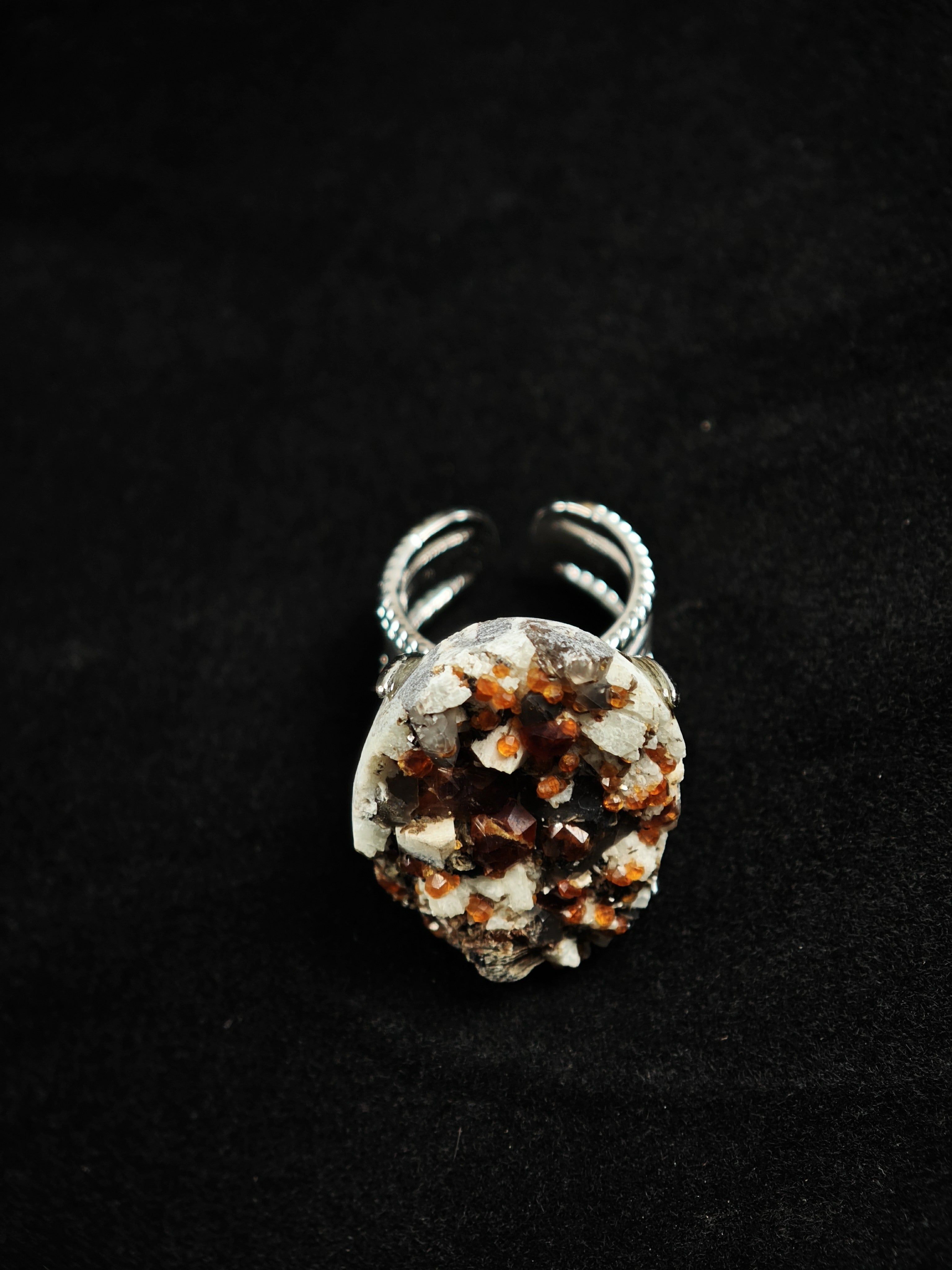 Garnet Adjustable Ring - Natural Mineral - Solo Collection -024