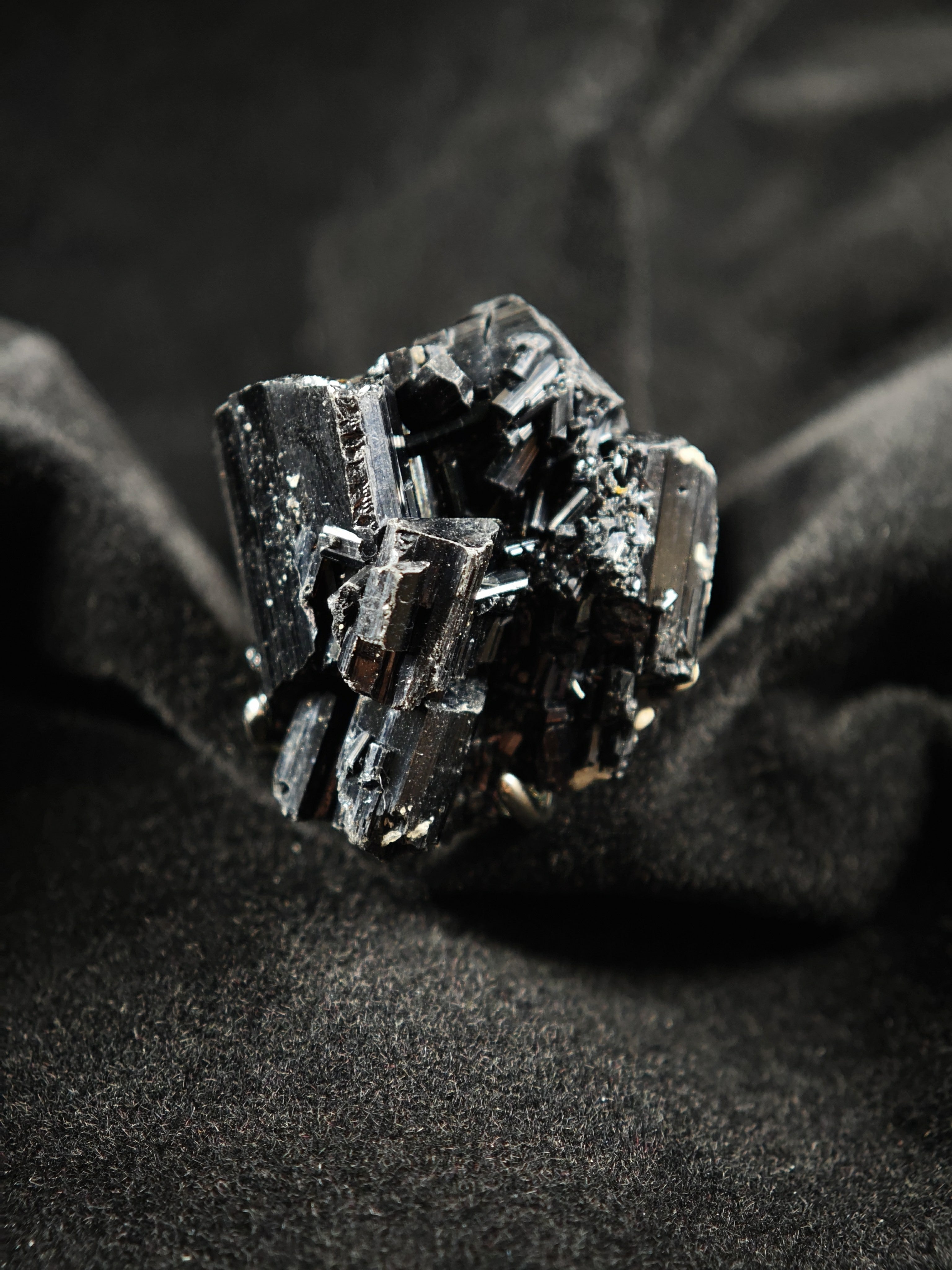 Schorl Adjustable Ring - Natural Mineral - Solo Collection -027