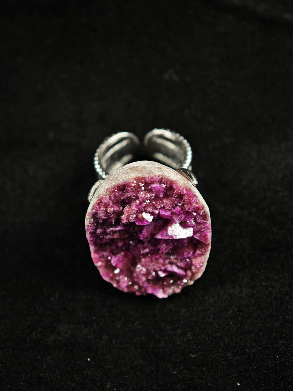 Cobaltoan Calcite Adjustable Ring - Natural Mineral - Solo Collection -028