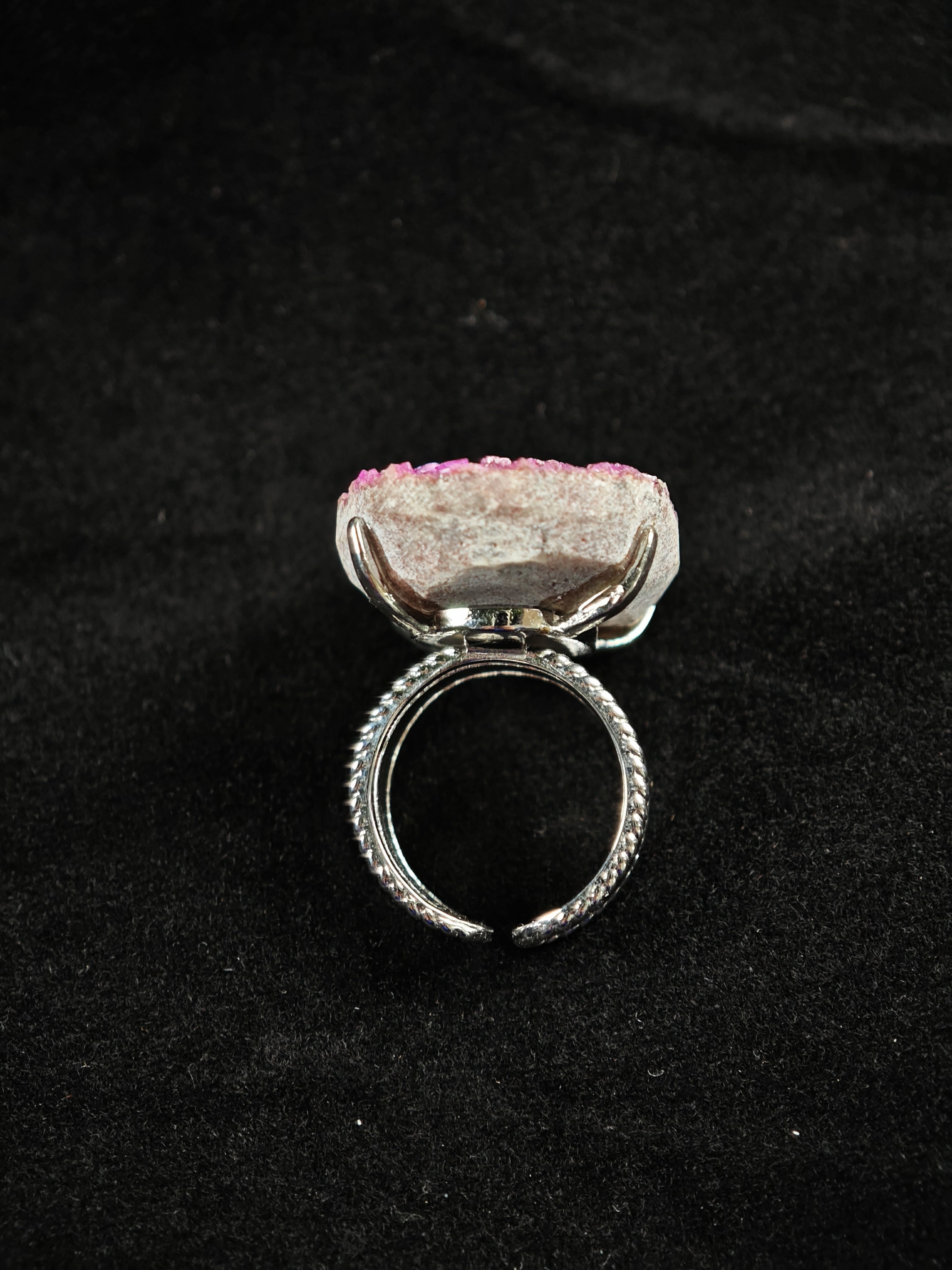 Cobaltoan Calcite Adjustable Ring - Natural Mineral - Solo Collection -028
