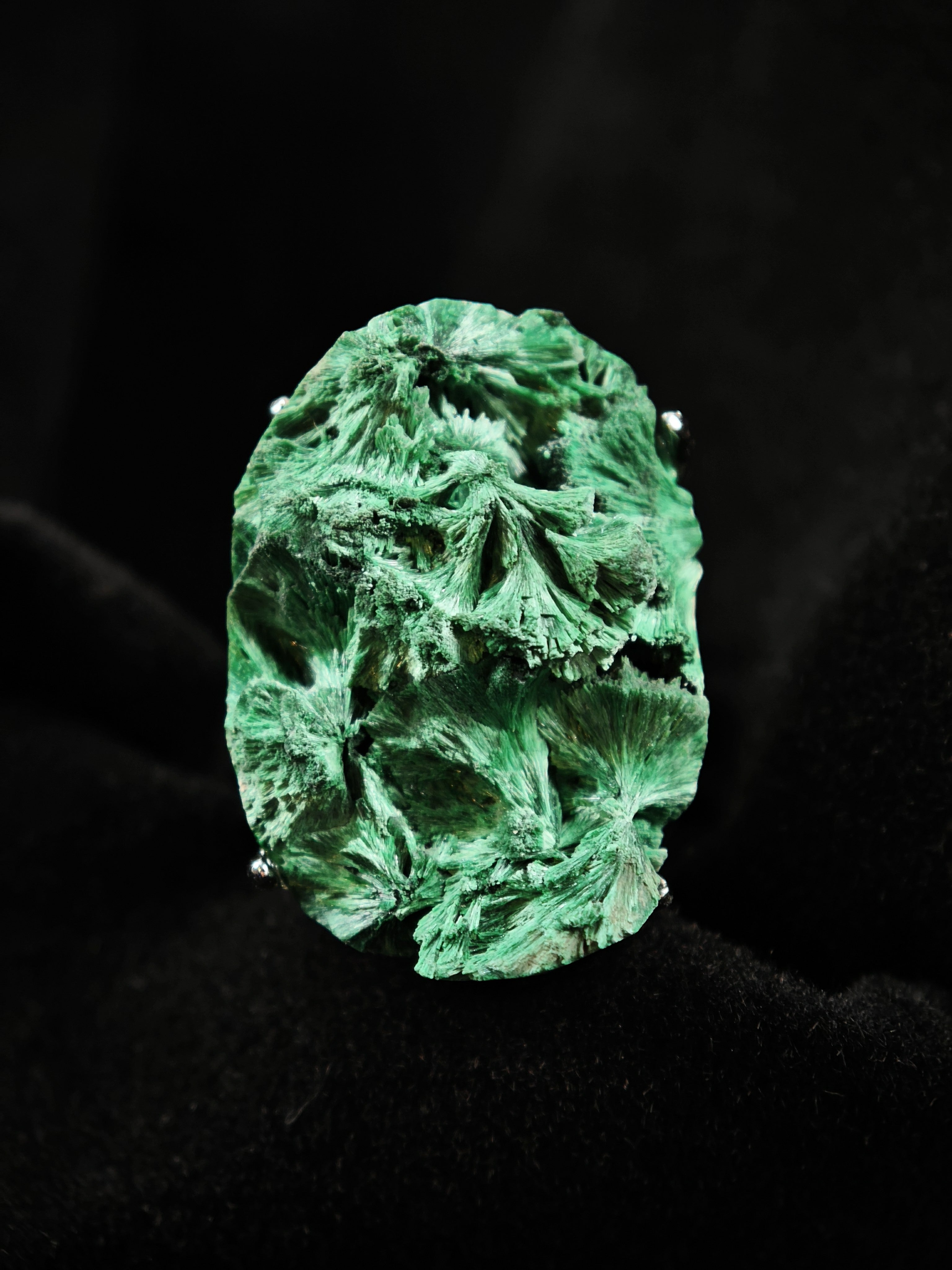 Malachite Adjustable Ring - Natural Mineral - Solo Collection -036
