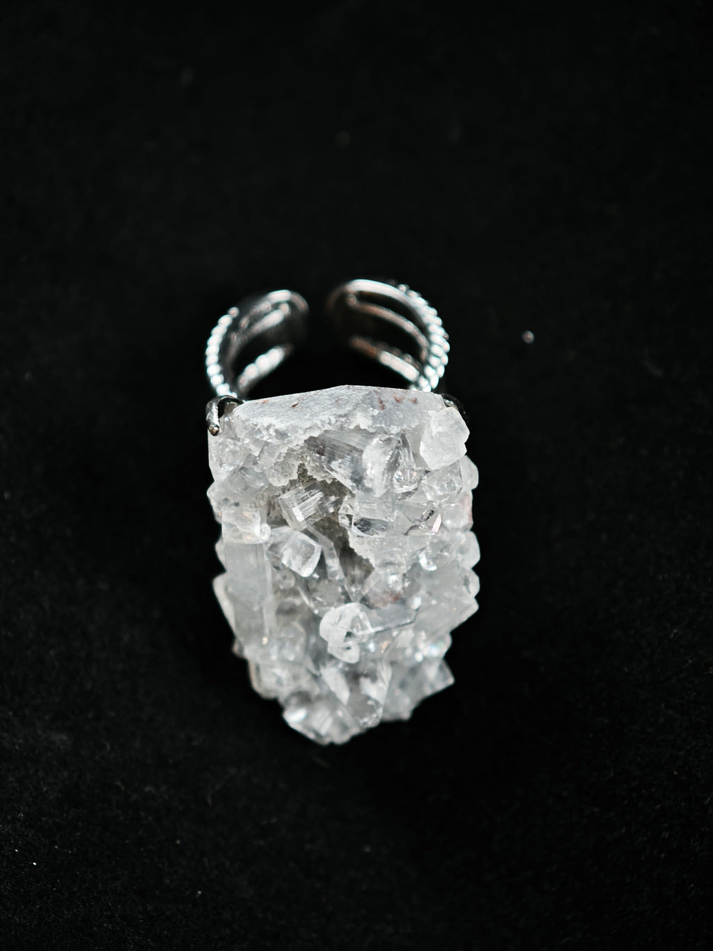 Apophyllite Adjustable Ring - Natural Mineral - Solo Collection -037