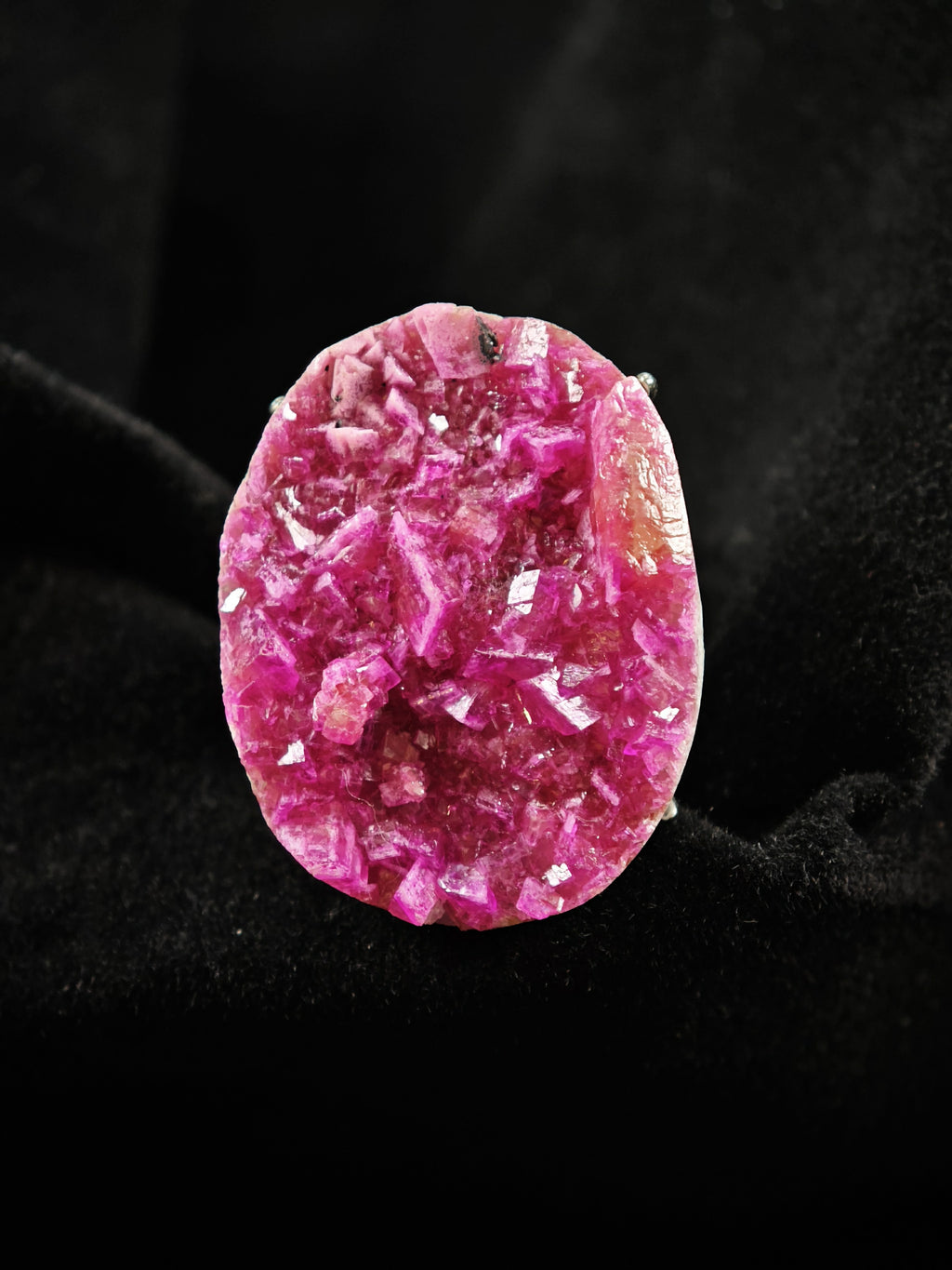 Cobaltoan Calcite Adjustable Ring - Natural Mineral - Solo Collection -039