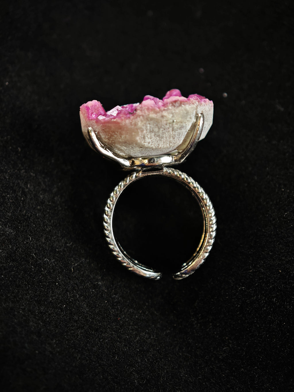 Cobaltoan Calcite Adjustable Ring - Natural Mineral - Solo Collection -039