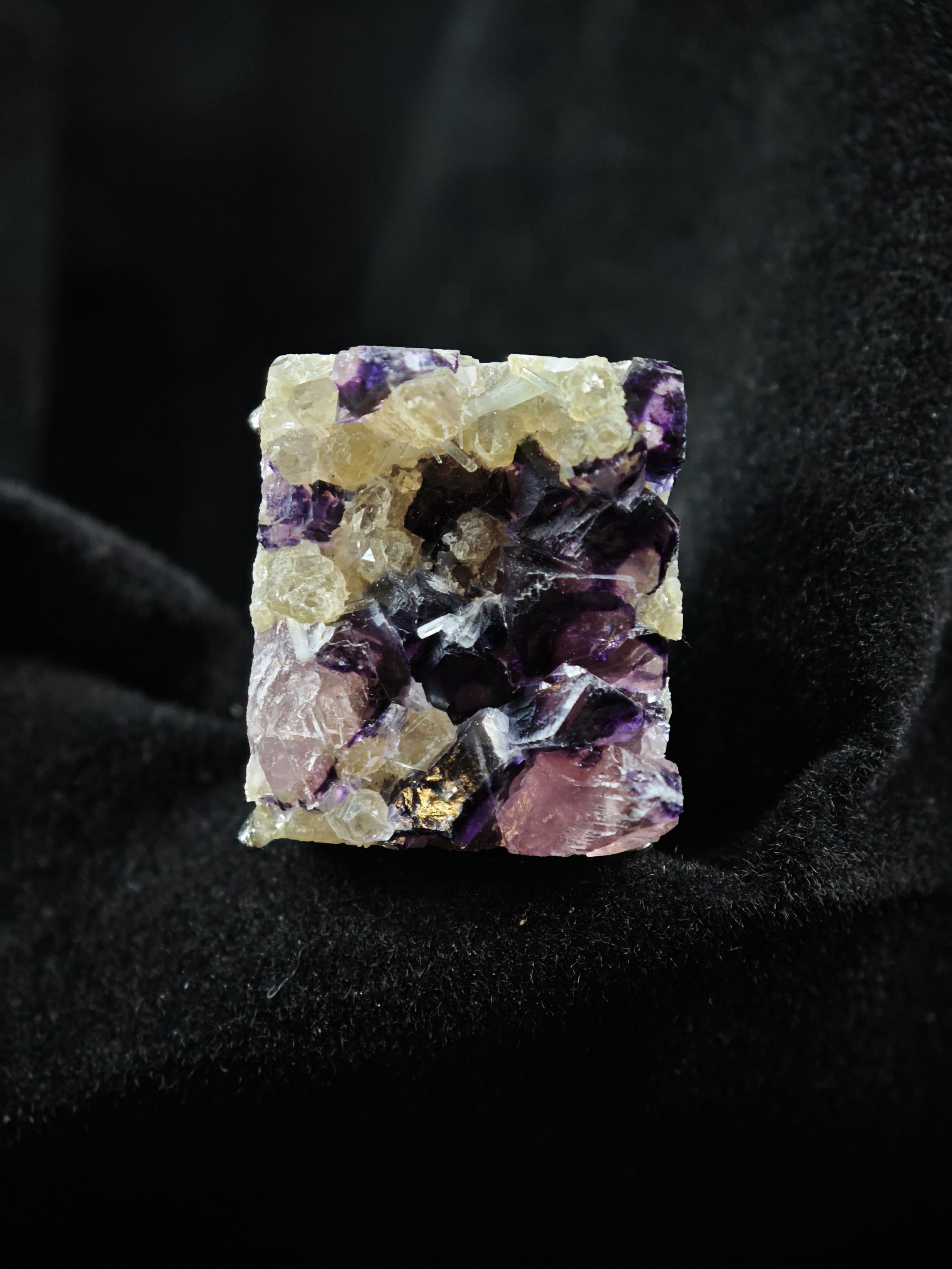 Phantom Fluorite Adjustable Ring - Natural Mineral - Solo Collection -041