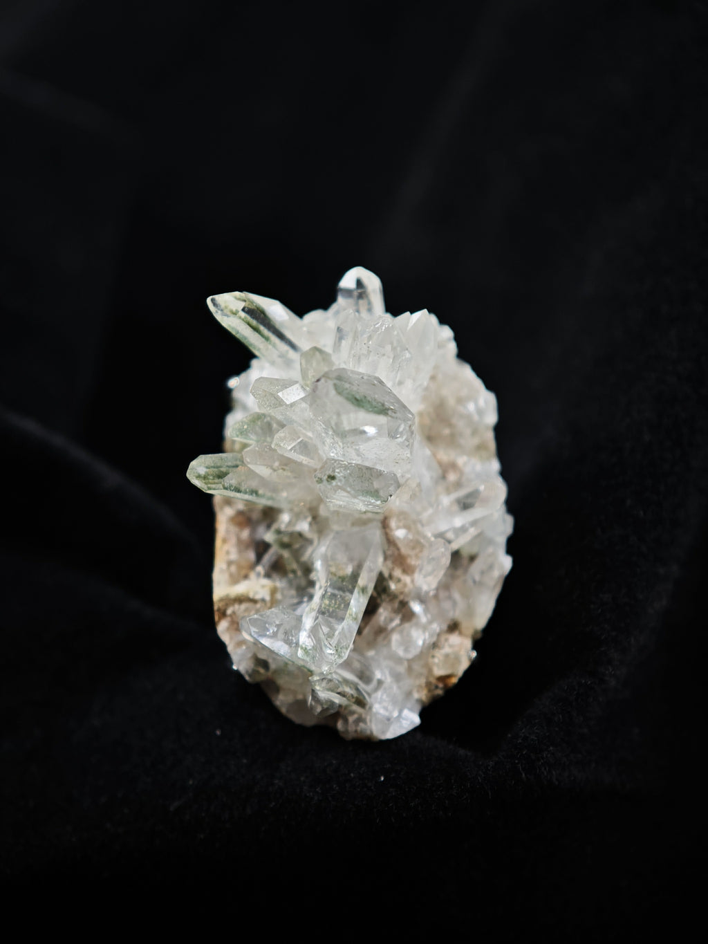 Crystal&Prase Adjustable Ring - Natural Mineral - Solo Collection -044