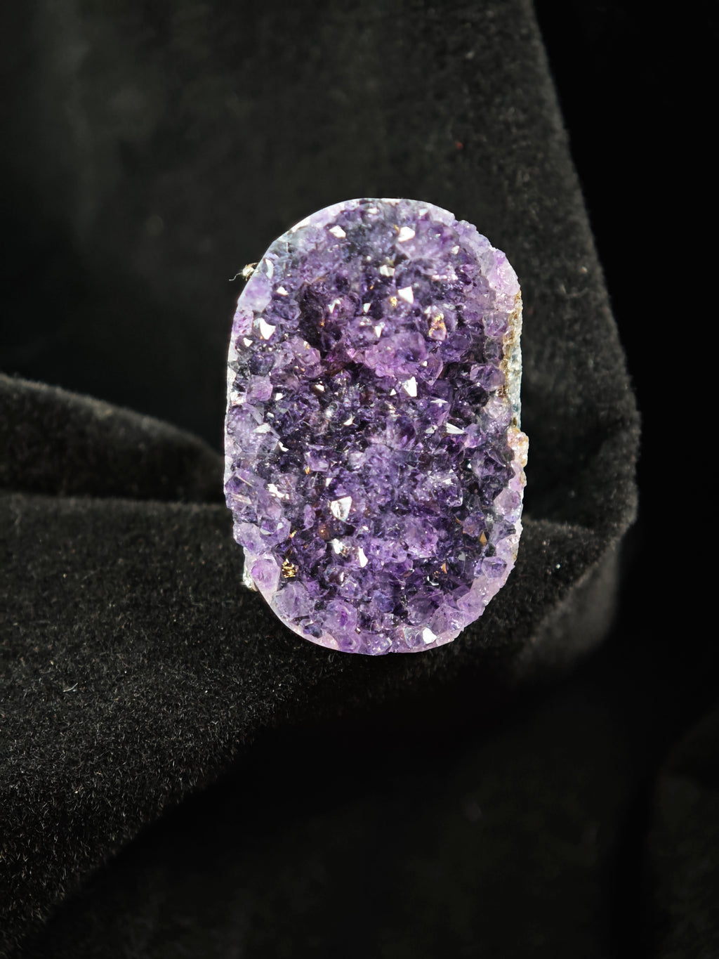 Amethyst Adjustable Ring - Natural Mineral - Solo Collection -060