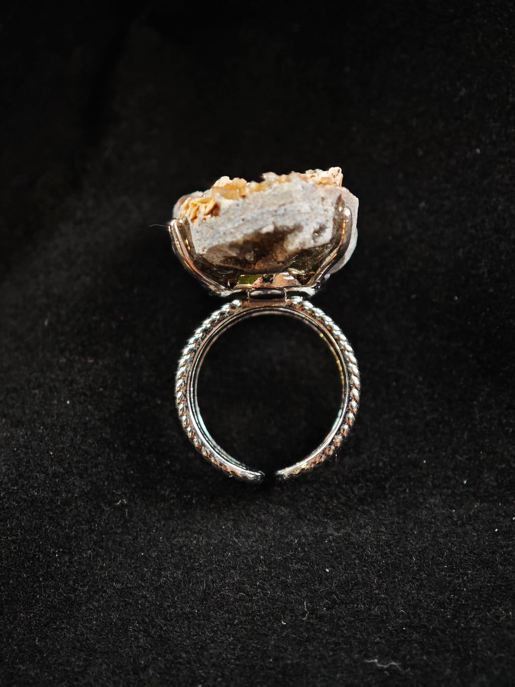 Barite Adjustable Ring - Natural Mineral - Solo Collection -063