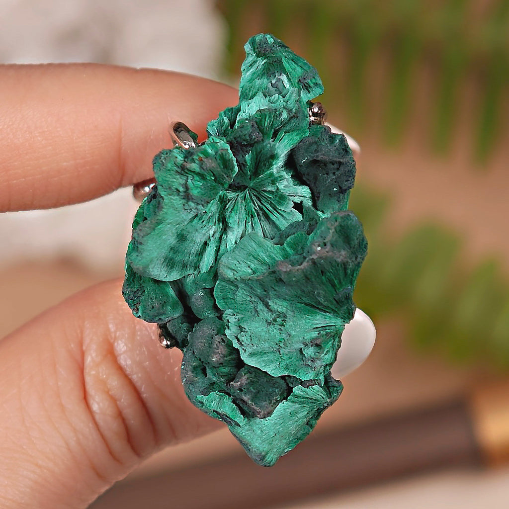 Raw Malachite Adjustable Ring – Natural Mineral Stone Ring, Handmade One of a Kind Jewelry-001