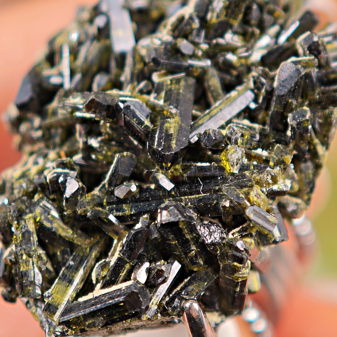 Raw Green Tourmaline Adjustable Ring – Natural Mineral Stone Ring, Handmade One of a Kind Jewelry-013