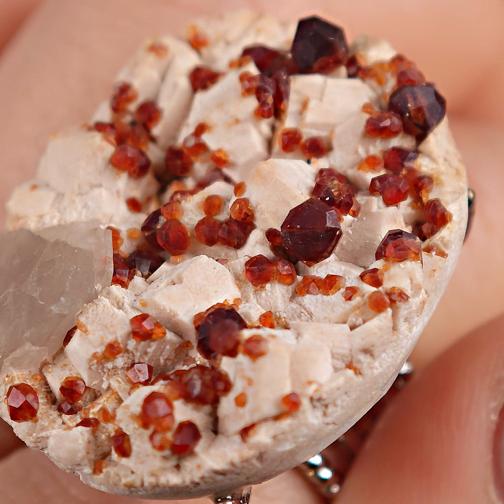 Raw Garnet Adjustable Ring – Natural Mineral Stone Ring, Handmade One of a Kind Jewelry-015