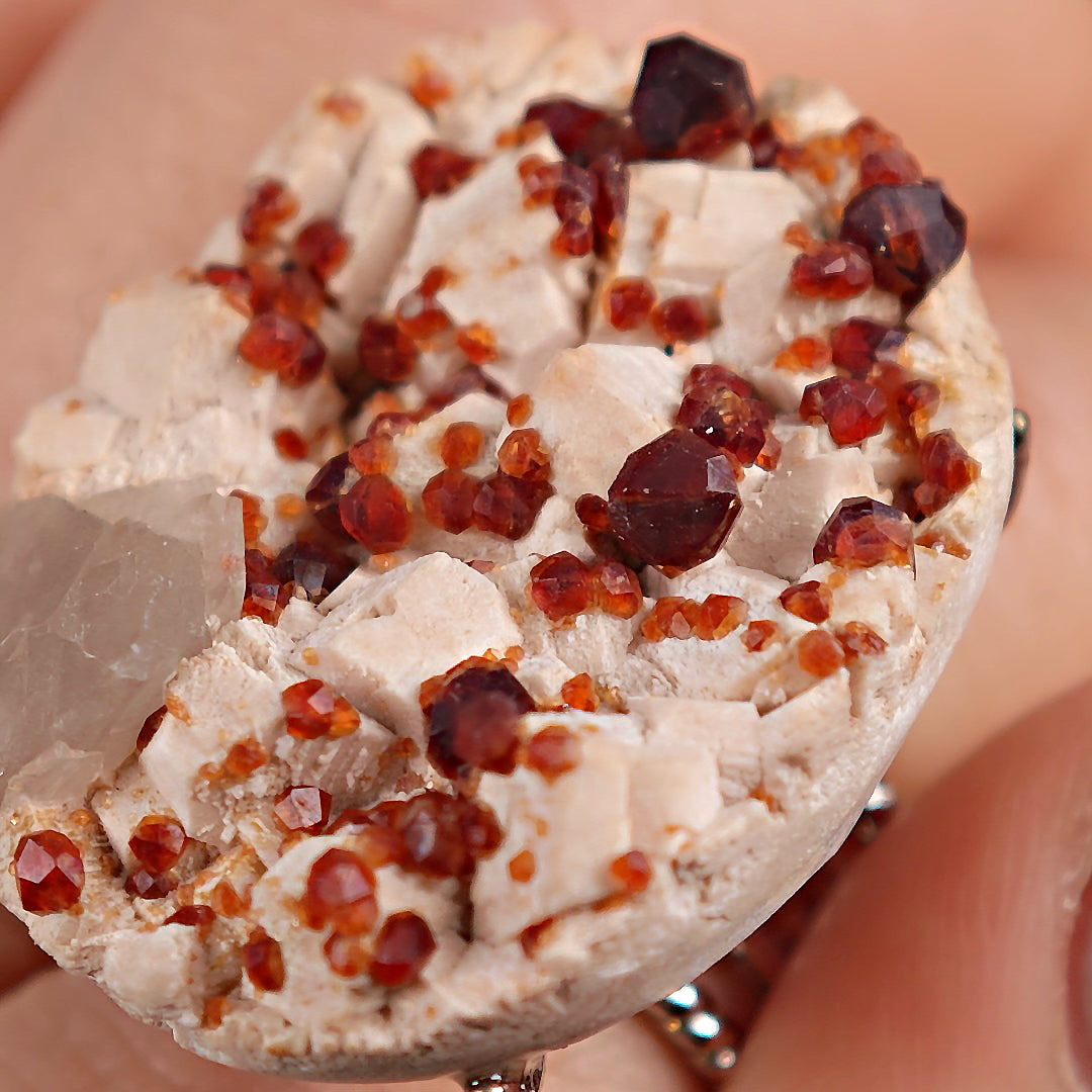 Raw Garnet Adjustable Ring – Natural Mineral Stone Ring, Handmade One of a Kind Jewelry-015