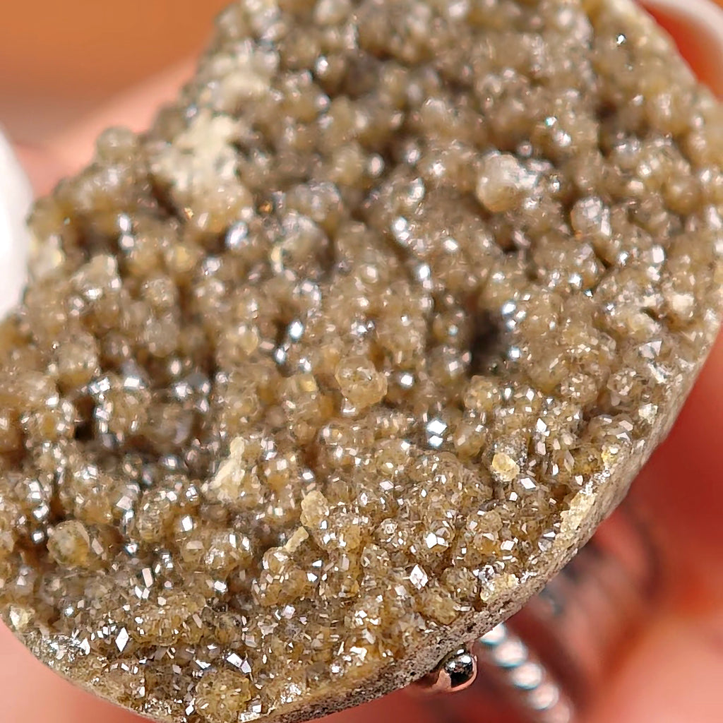 Raw Andradite Adjustable Ring – Natural Mineral Stone Ring, Handmade One of a Kind Jewelry-023