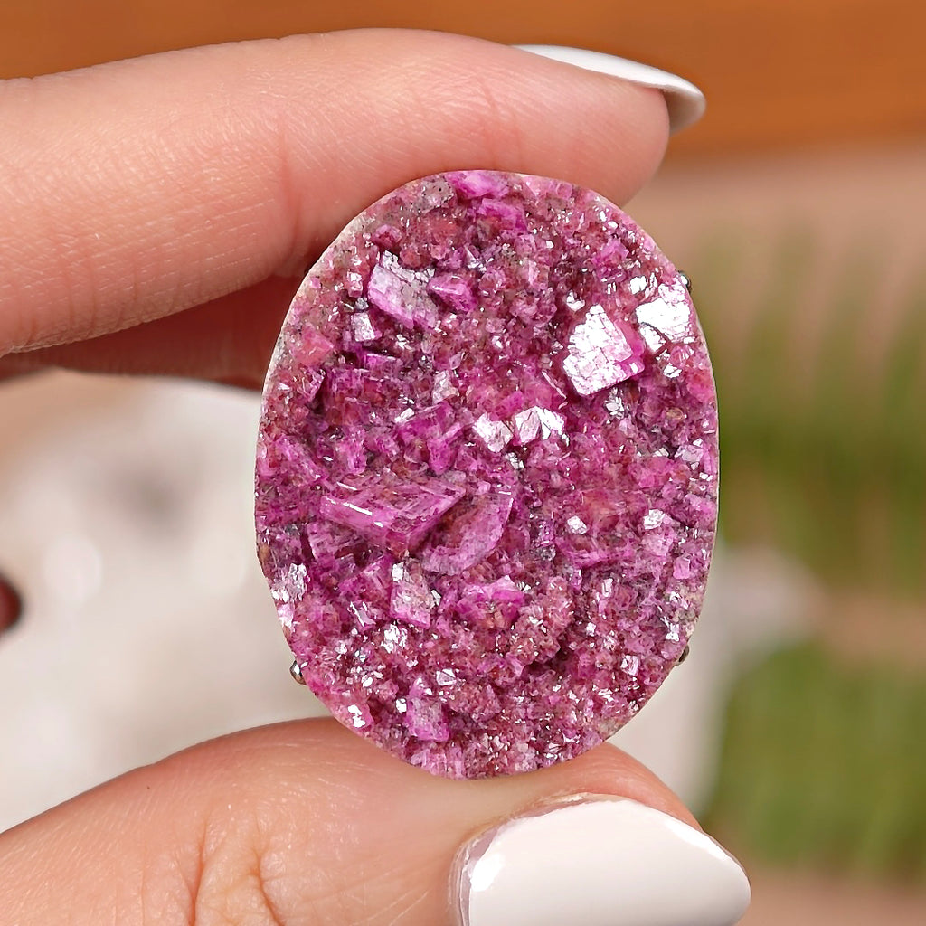 Raw Cobaltoan Calcite Adjustable Ring – Natural Mineral Stone Ring, Handmade One of a Kind Jewelry-028