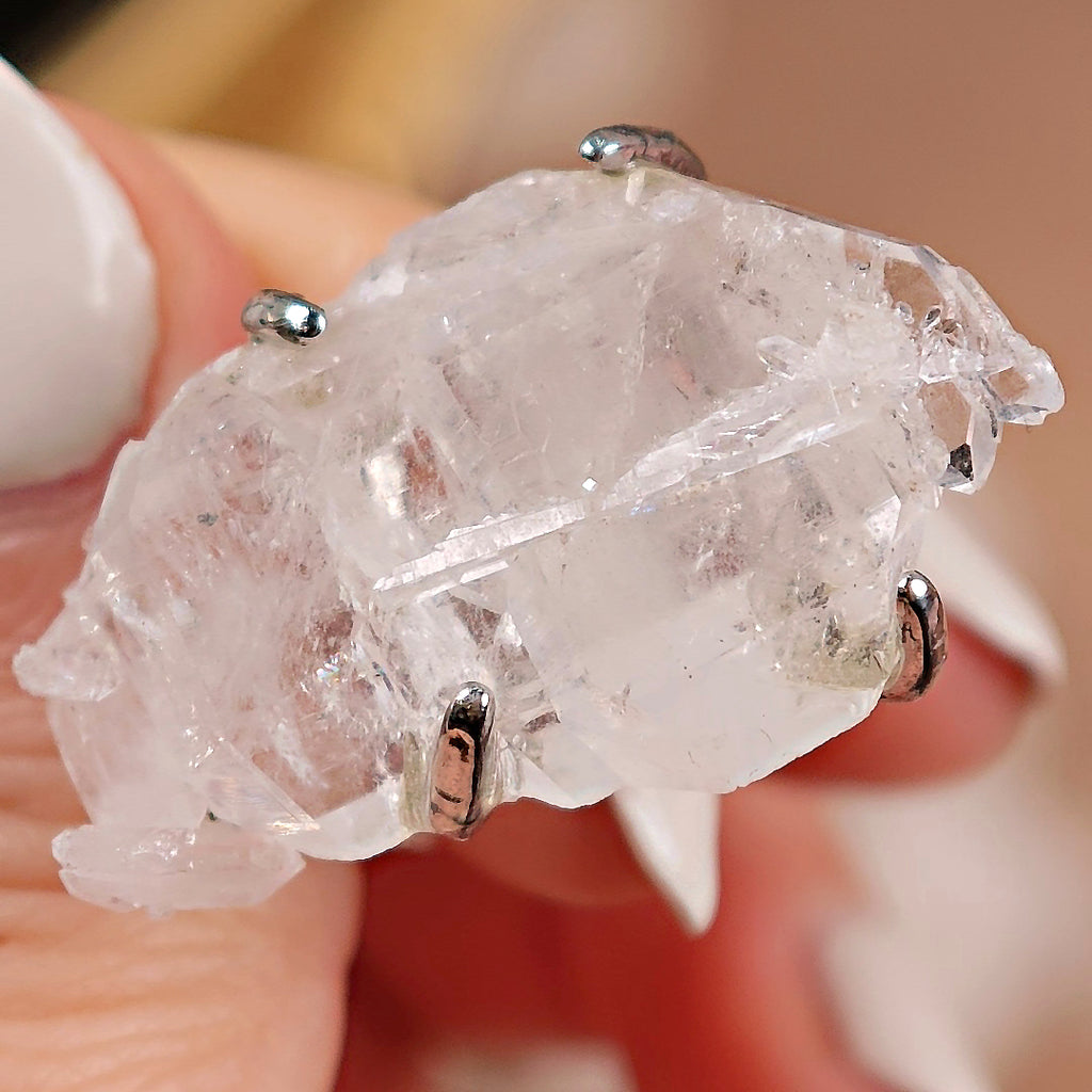 Raw Faden Quartz Adjustable Ring – Natural Mineral Stone Ring, Handmade One of a Kind Jewelry-006