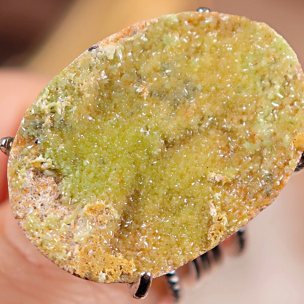 Raw Pyromorphite Adjustable Ring – Natural Mineral Stone Ring, Handmade One of a Kind Jewelry-003