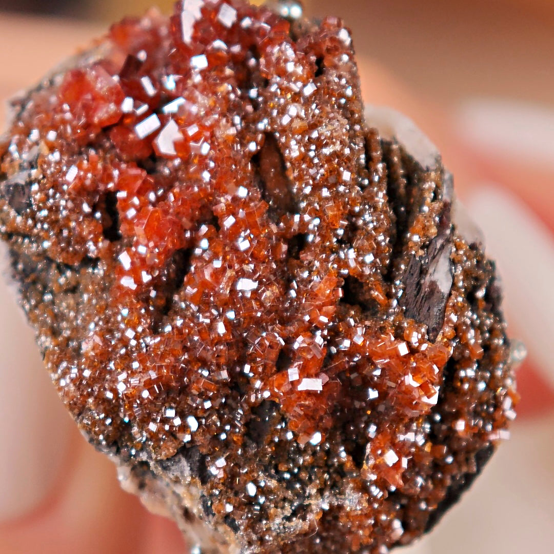 Raw Vanadinite Adjustable Ring – Natural Mineral Stone Ring, Handmade One of a Kind Jewelry-001