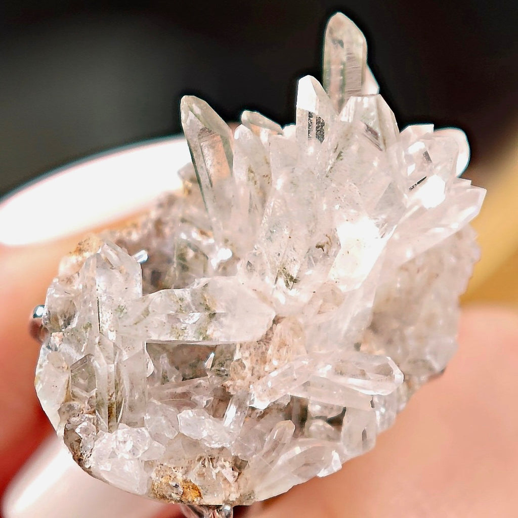 Raw Green Phantom Quartz Adjustable Ring – Natural Mineral Stone Ring, Handmade One of a Kind Jewelry-044