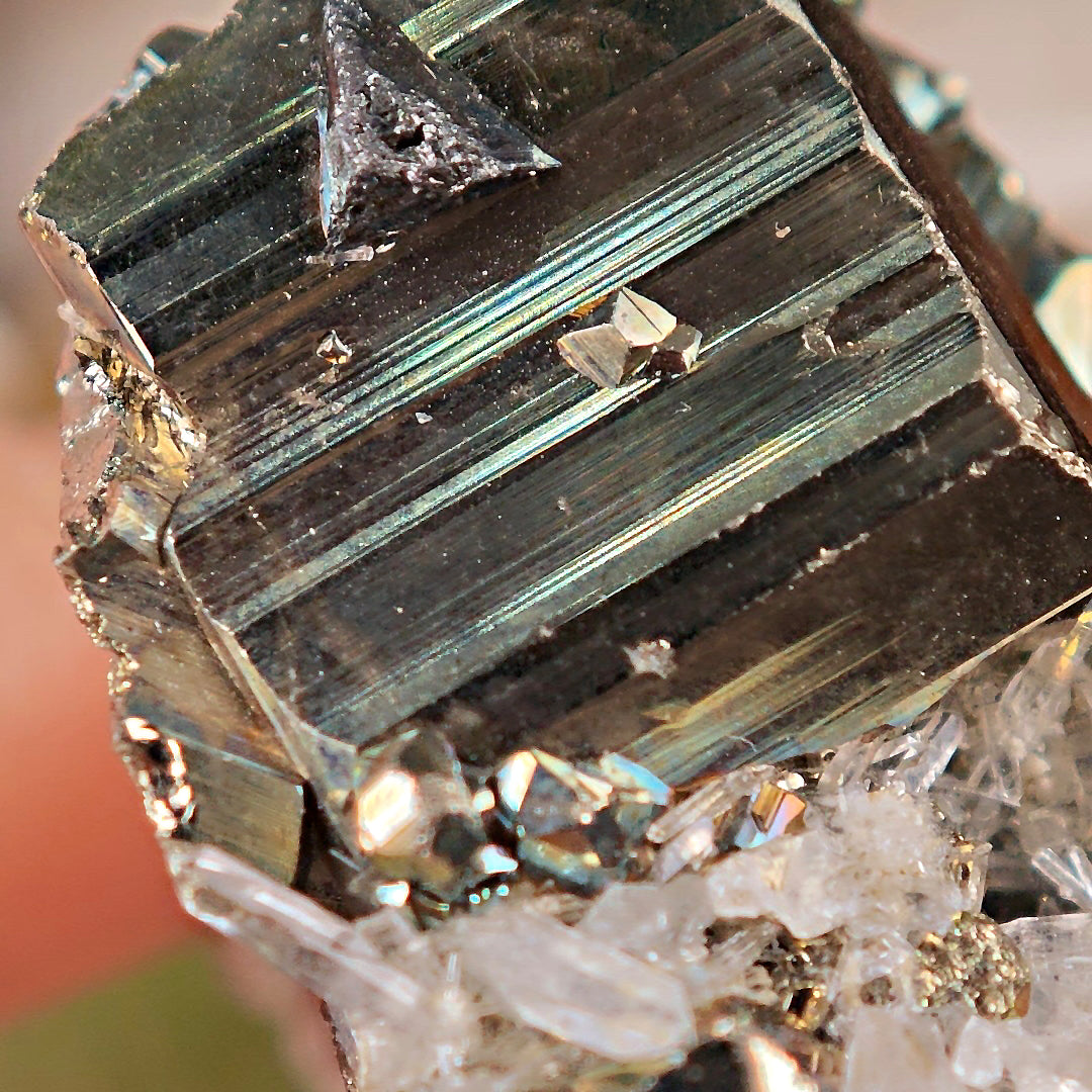 Raw Chalcopyrite Adjustable Ring – Natural Mineral Stone Ring, Handmade One of a Kind Jewelry-070