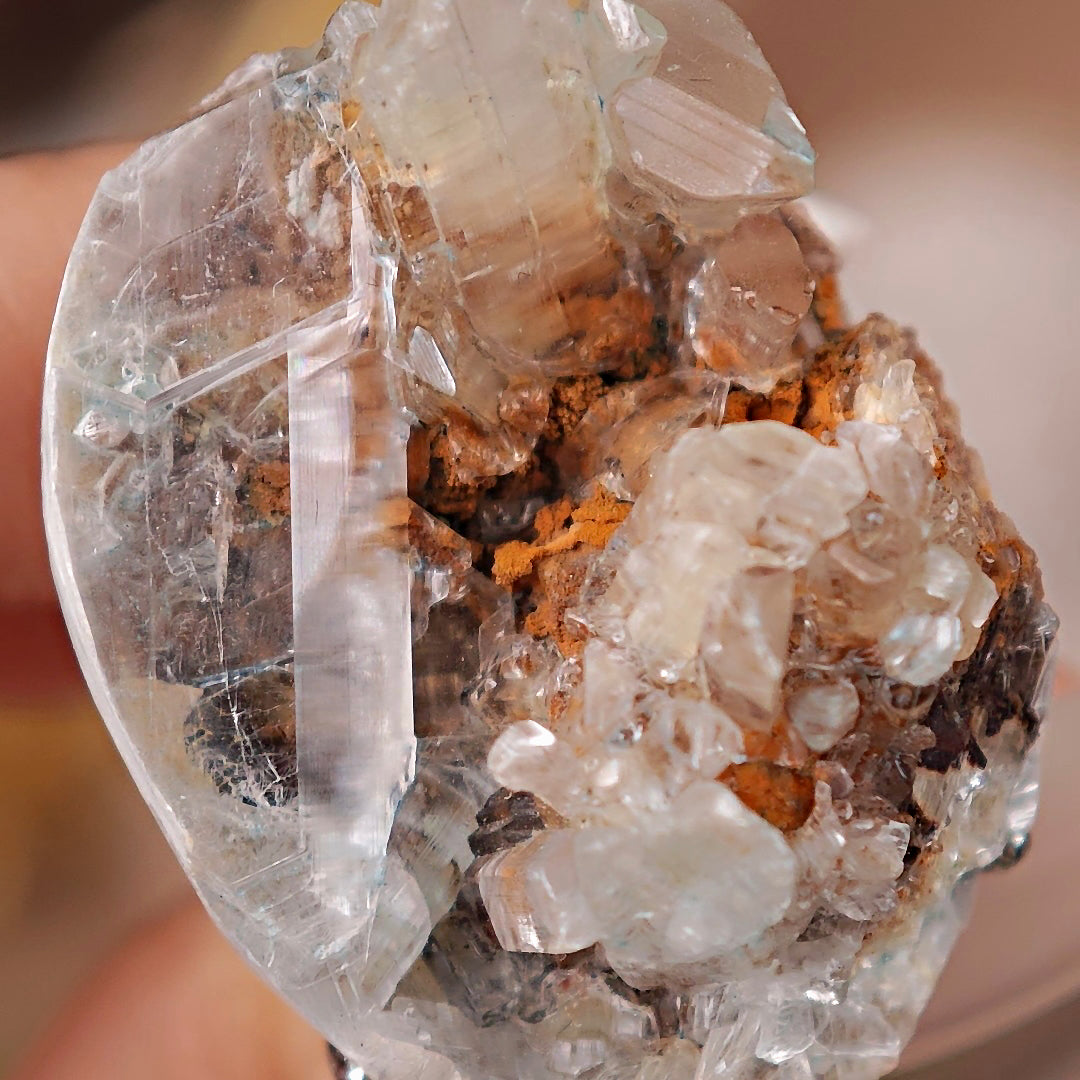 Raw Gibbsite&Gypsum Adjustable Ring – Natural Mineral Stone Ring, Handmade One of a Kind Jewelry-075