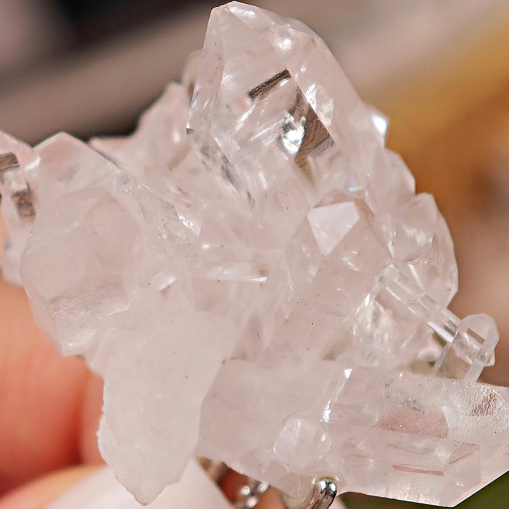 Raw White Crystal Adjustable Ring – Natural Mineral Stone Ring, Handmade One of a Kind Jewelry-079