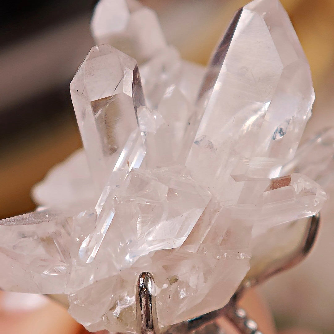 Raw White Crystal Adjustable Ring – Natural Mineral Stone Ring, Handmade One of a Kind Jewelry-079