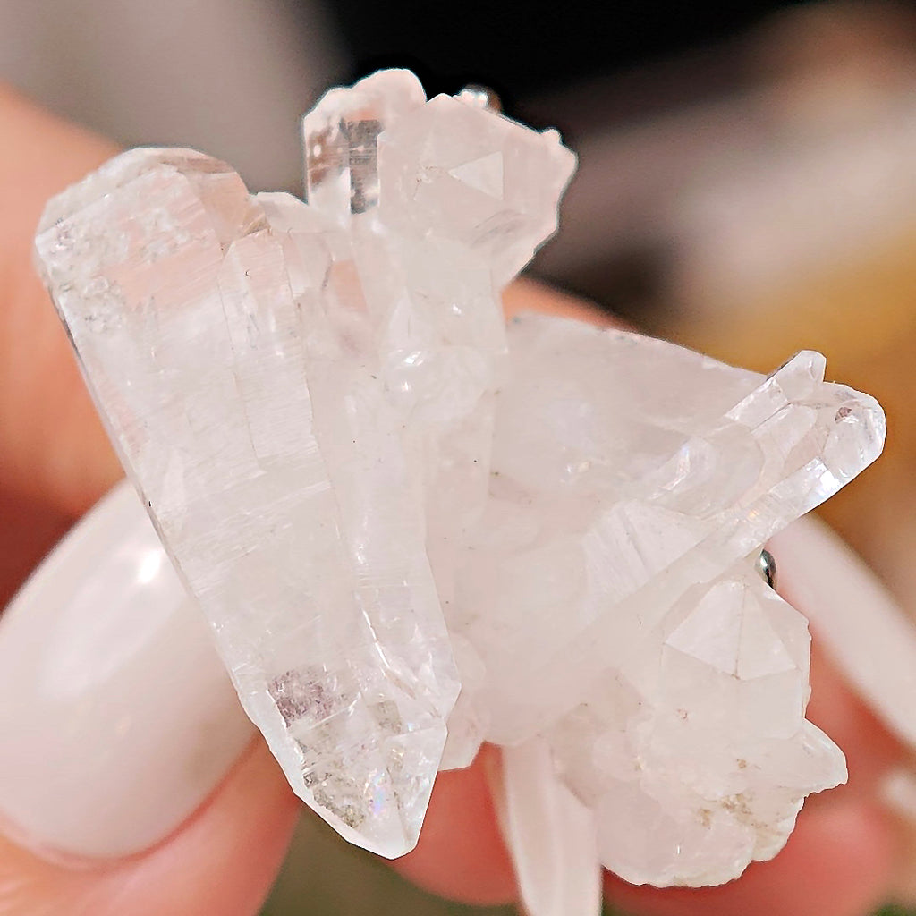 Raw White Crystal Adjustable Ring – Natural Mineral Stone Ring, Handmade One of a Kind Jewelry-081