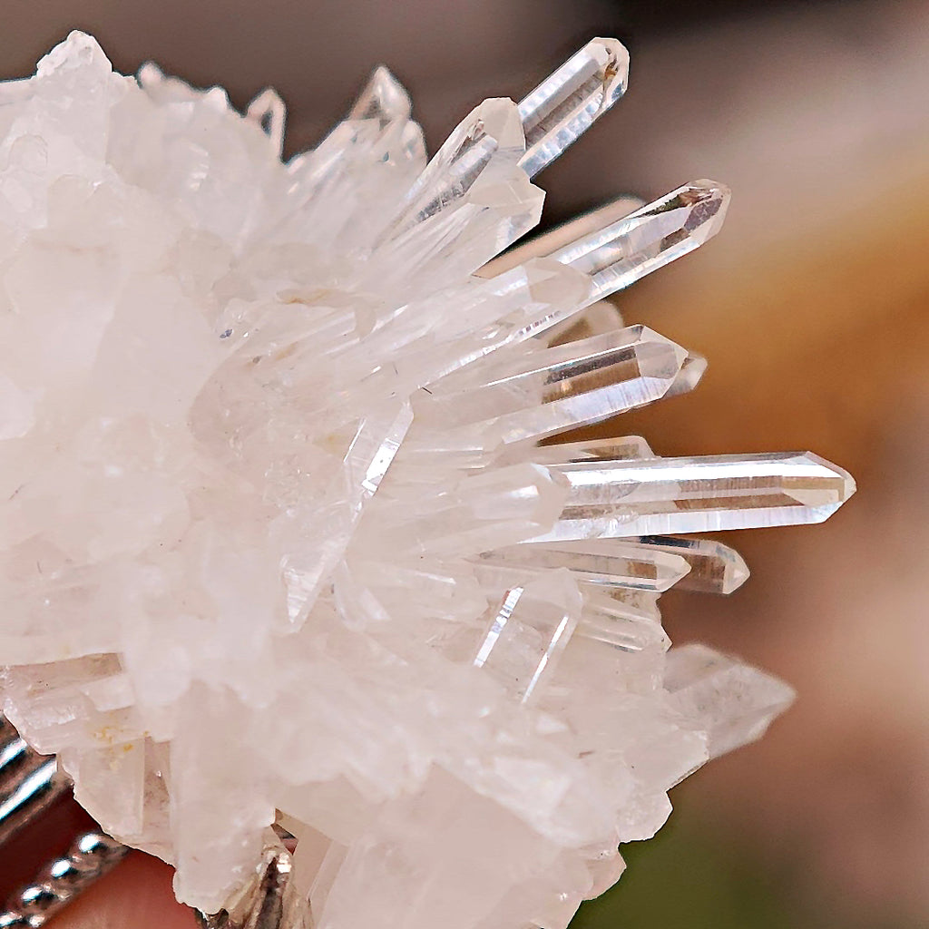 Raw White Crystal Adjustable Ring – Natural Mineral Stone Ring, Handmade One of a Kind Jewelry-085