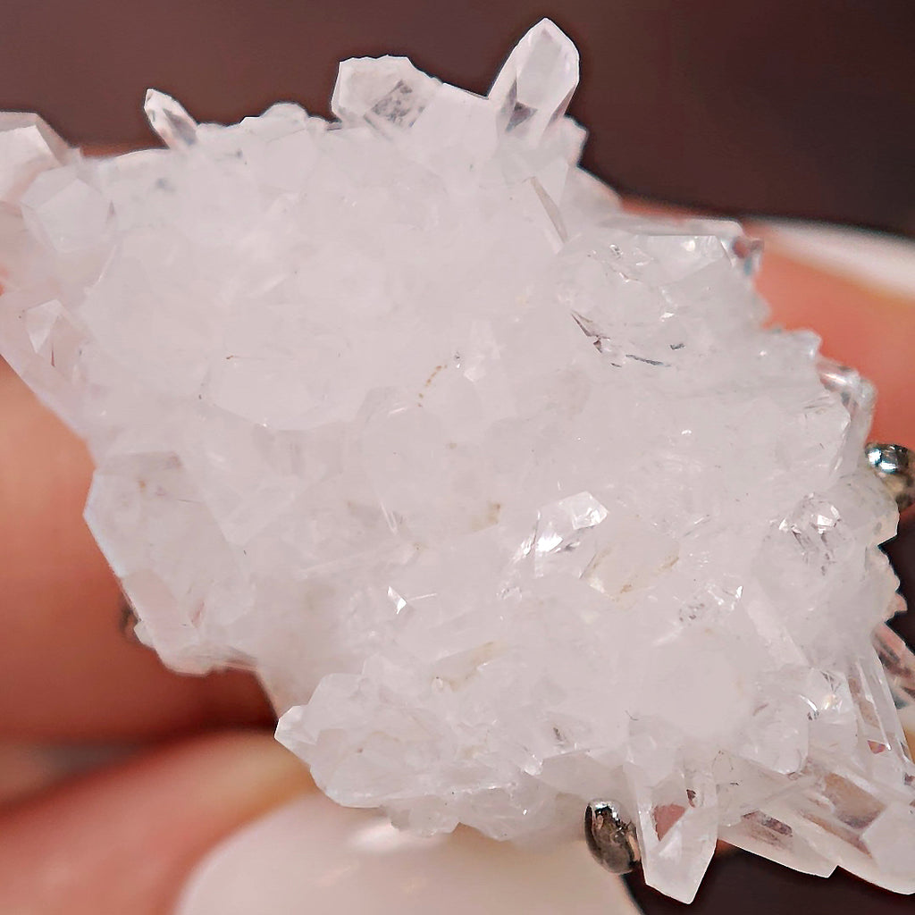 Raw White Crystal Adjustable Ring – Natural Mineral Stone Ring, Handmade One of a Kind Jewelry-086