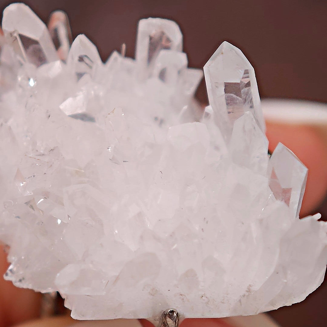 Raw White Crystal Adjustable Ring – Natural Mineral Stone Ring, Handmade One of a Kind Jewelry-086