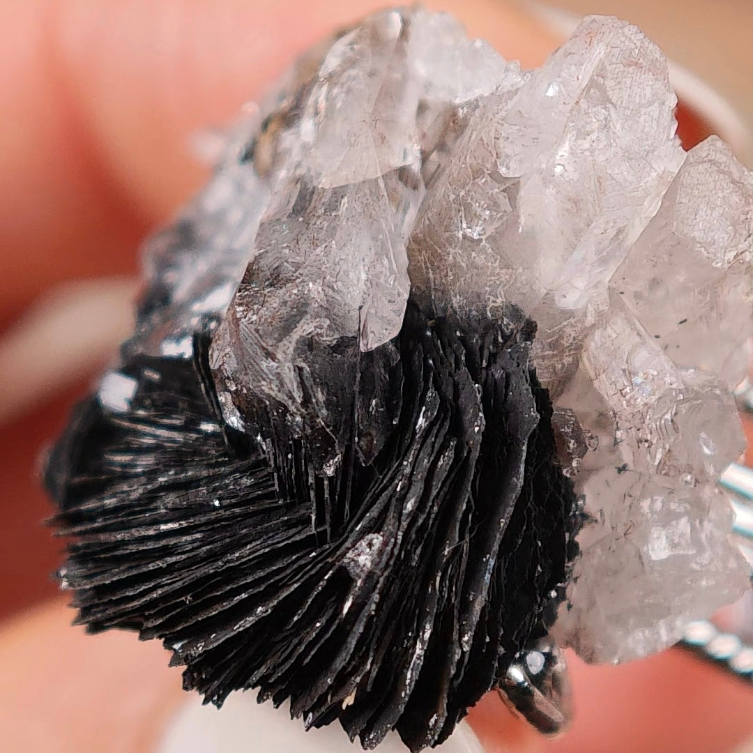 Raw specular Adjustable Ring – Natural Mineral Stone Ring, Handmade One of a Kind Jewelry-009