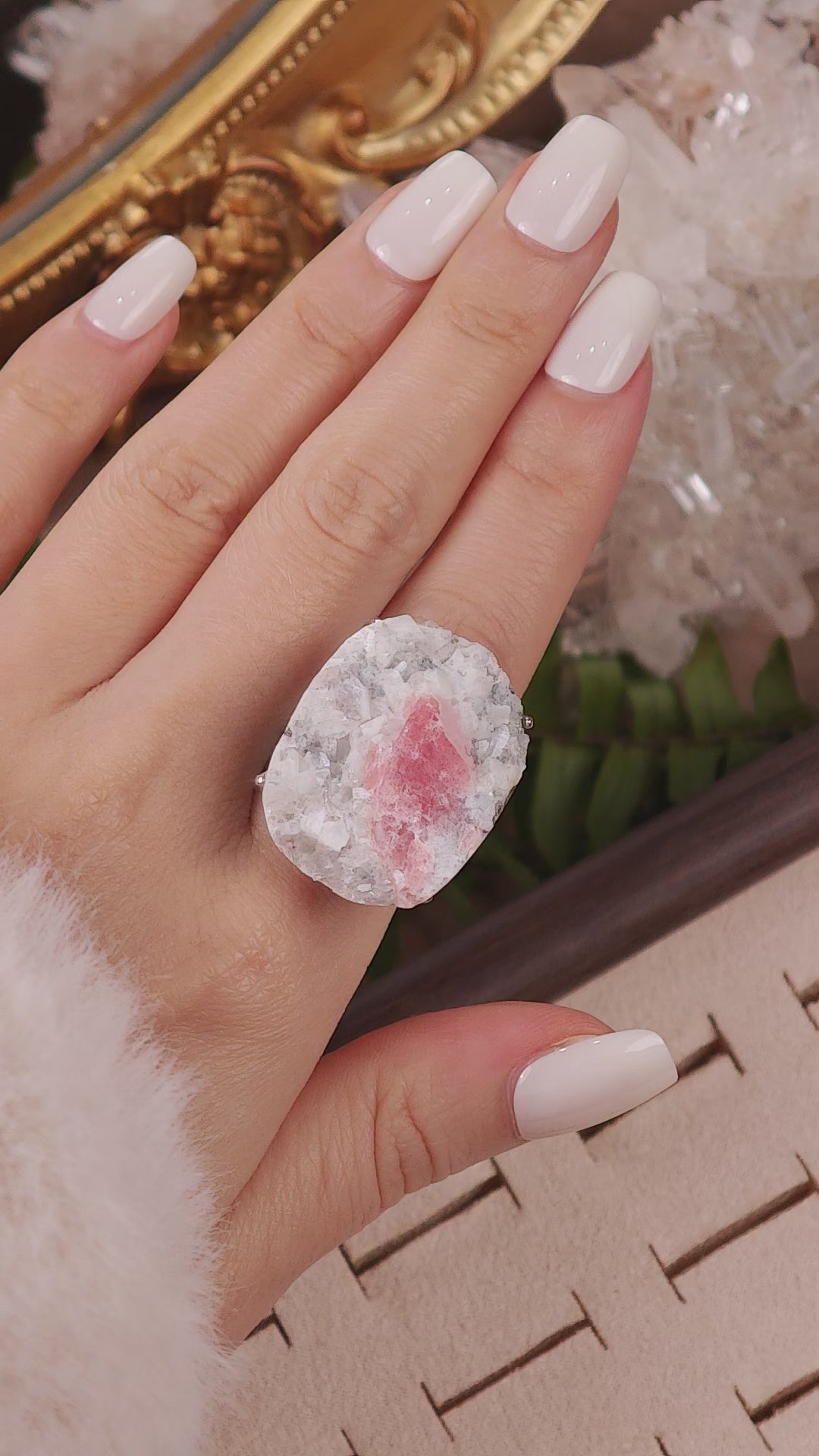 Raw Purpurite Adjustable Ring – Natural Mineral Stone Ring, Handmade One of a Kind Jewelry-077